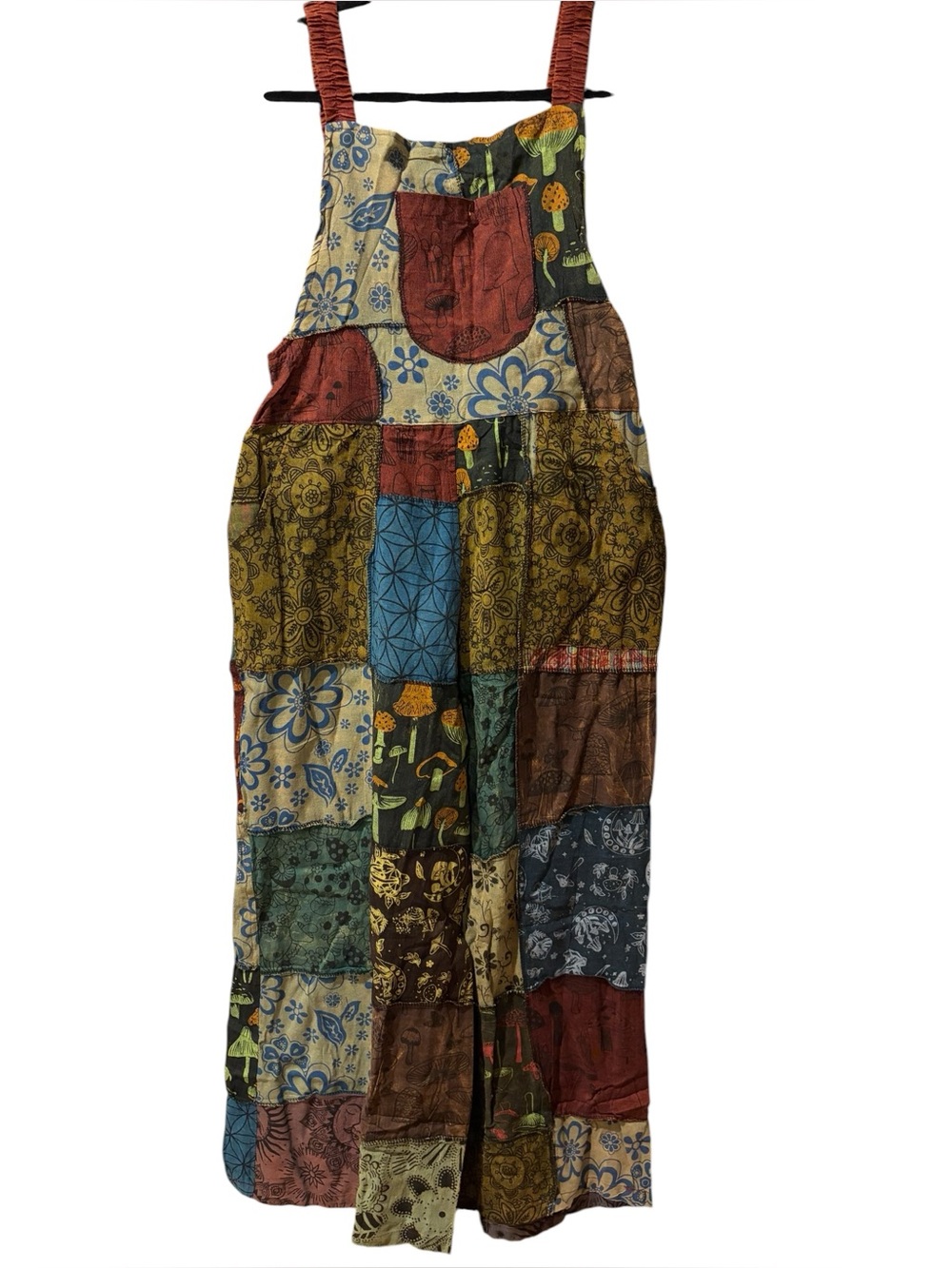 #1 NWT 100% cotton patchwork overalls
